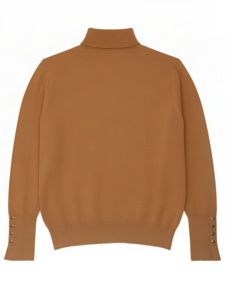 Zara Suéter feminino com gola redonda e gola redonda Reino Unido 14 médio bege