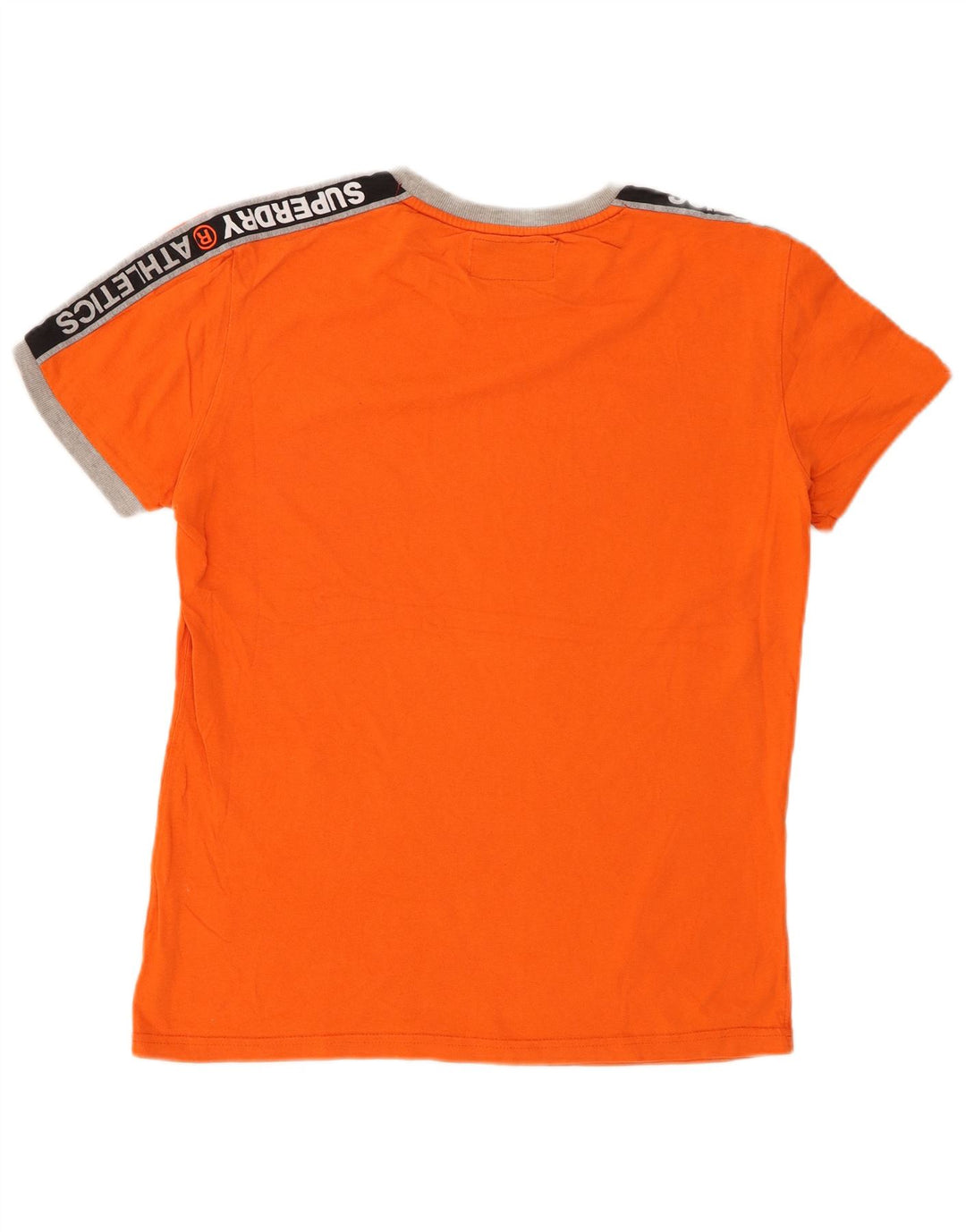 Camiseta masculina gráfica SUPERDRY Top médio laranja colorblock algodão
