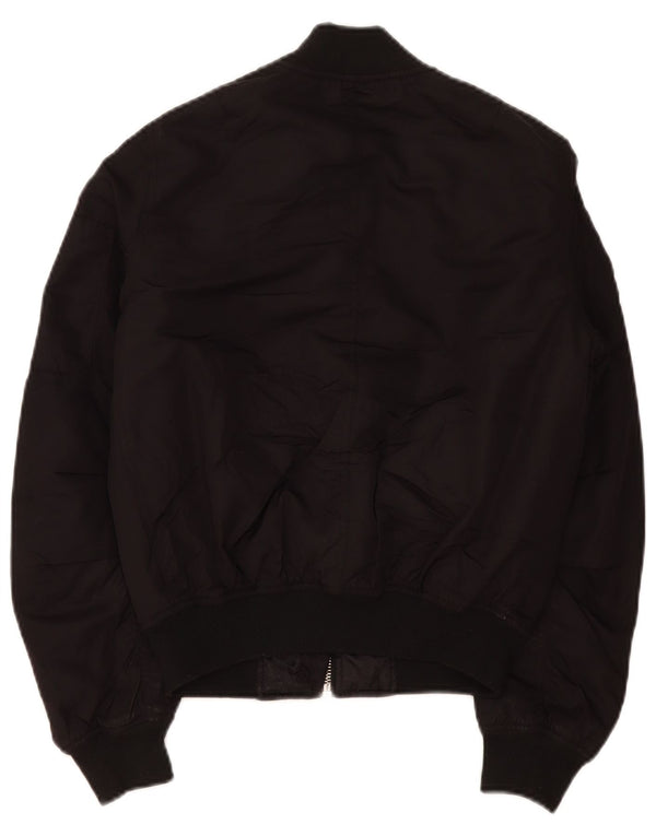 Jaqueta bomber superdimensionada feminina Topshop UK 6 XS poliéster preto
