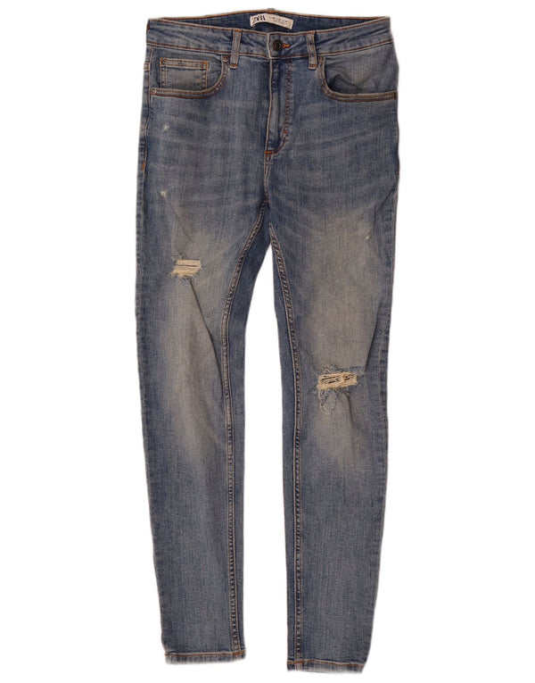 Calça jeans skinny masculina Zara EU 40 médio W31 L29 algodão azul