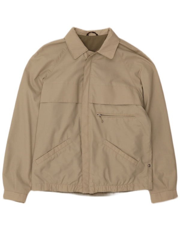 Jaqueta utilitária masculina vintage IT 48 poliéster bege médio
