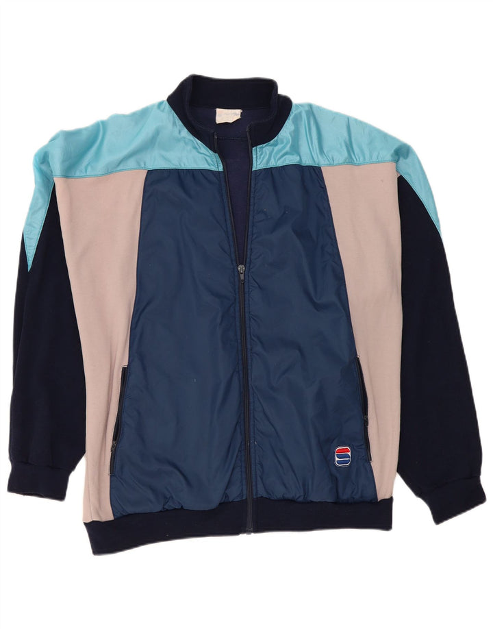Jaqueta esportiva masculina Sportful IT 52 grande bloco colorido azul marinho