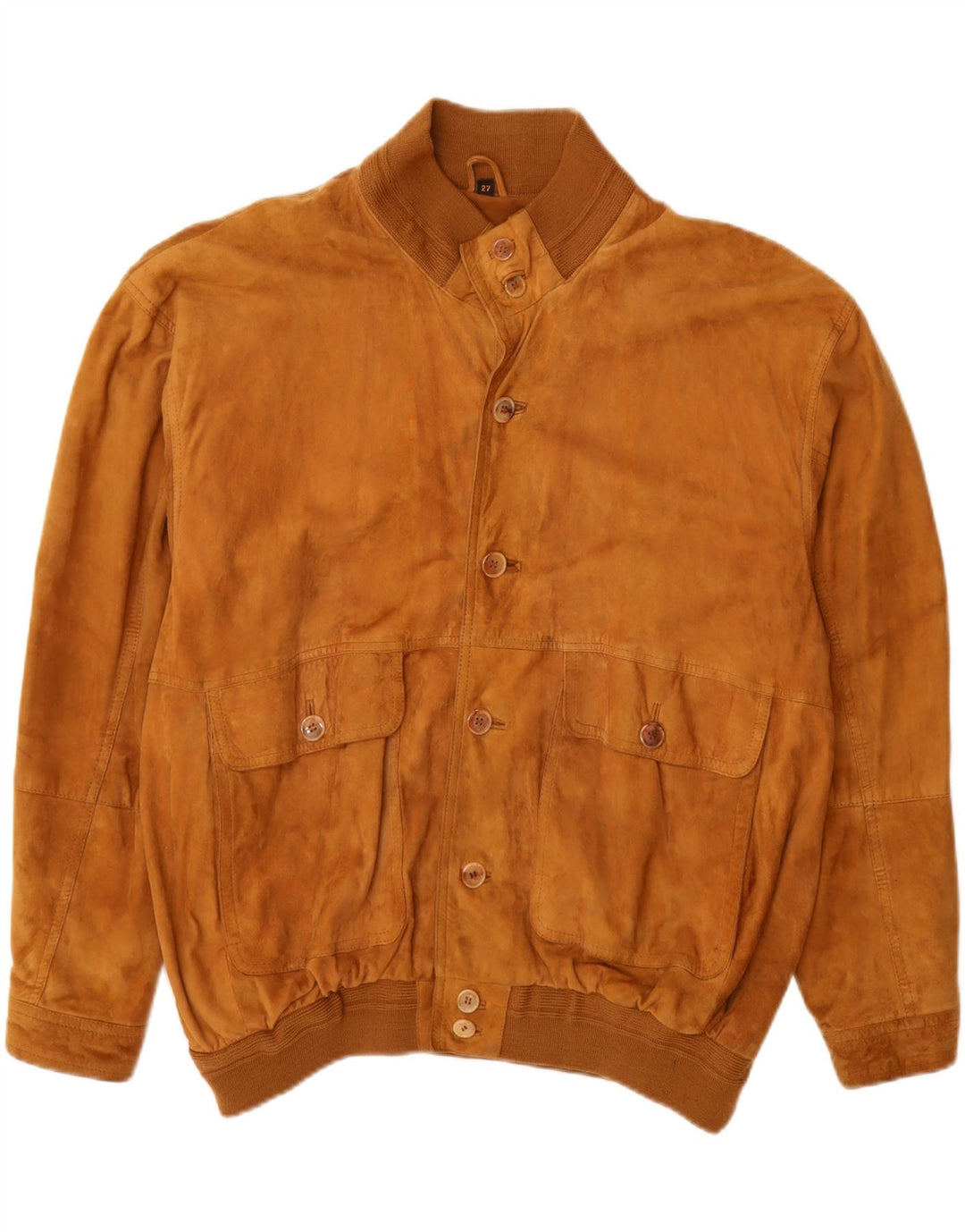 Jaqueta masculina vintage de camurça UK 42 XL couro marrom