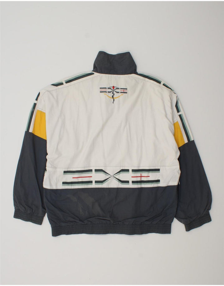 LOTTO masculino solto ajuste agasalho gráfico jaqueta superior pequeno bloco colorido branco