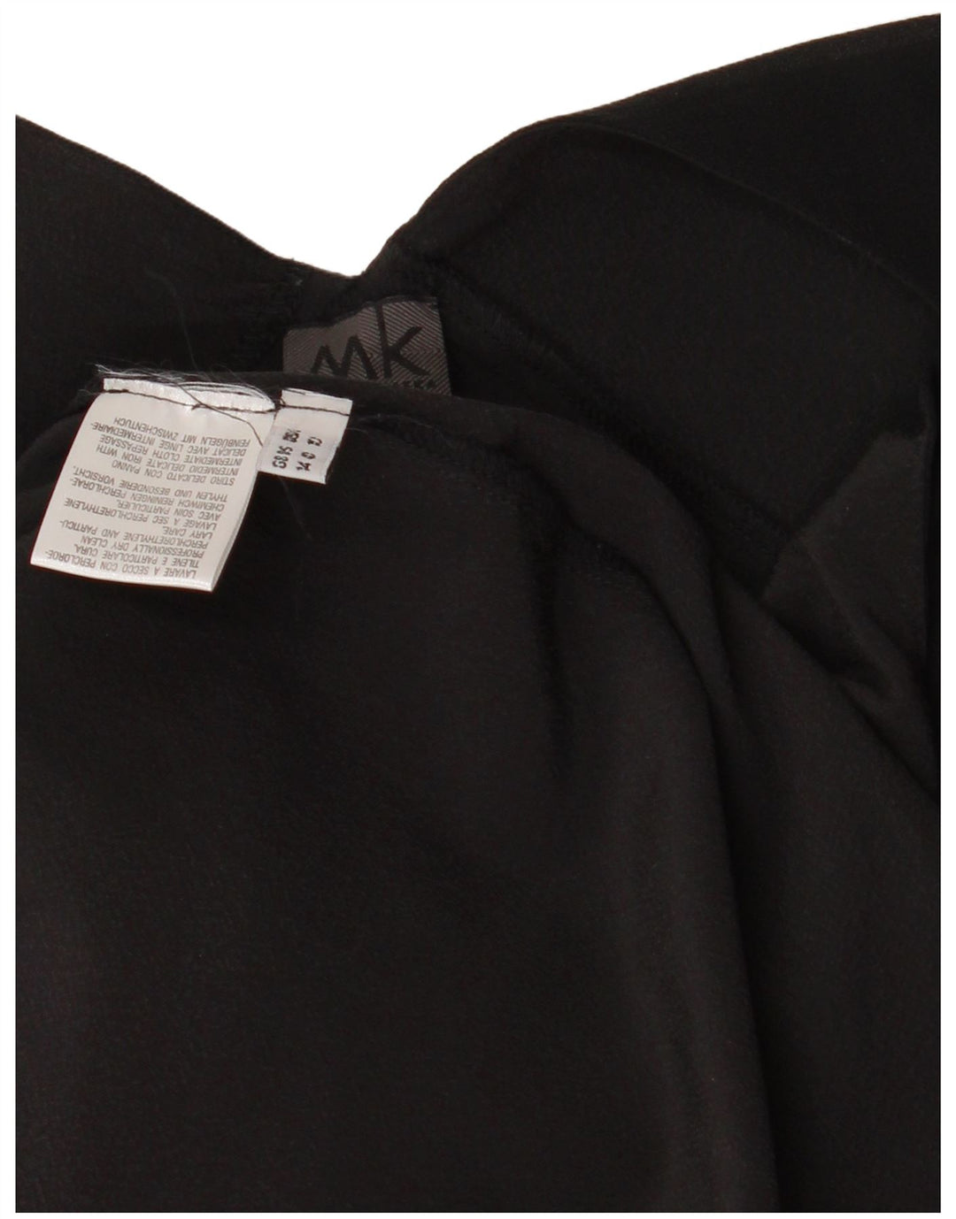 Vestido feminino Maska sem mangas evasê UK 14 seda preta média