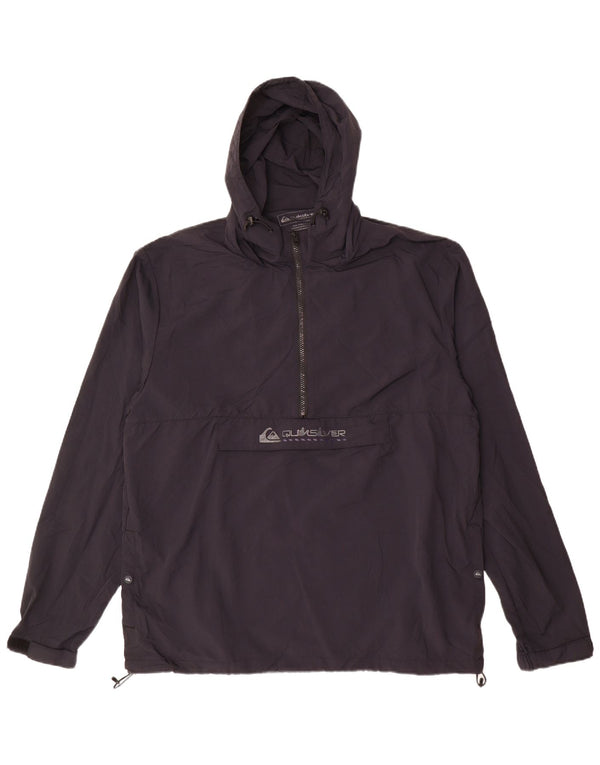 Quiksilver Mens Graphic Pullover Rain Jacket UK 42 XL Black Nylon