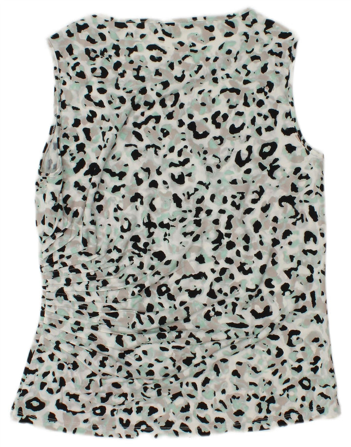 CALVIN KLEIN Colete feminino Top UK 12 Médio Multicolorido Animal Print