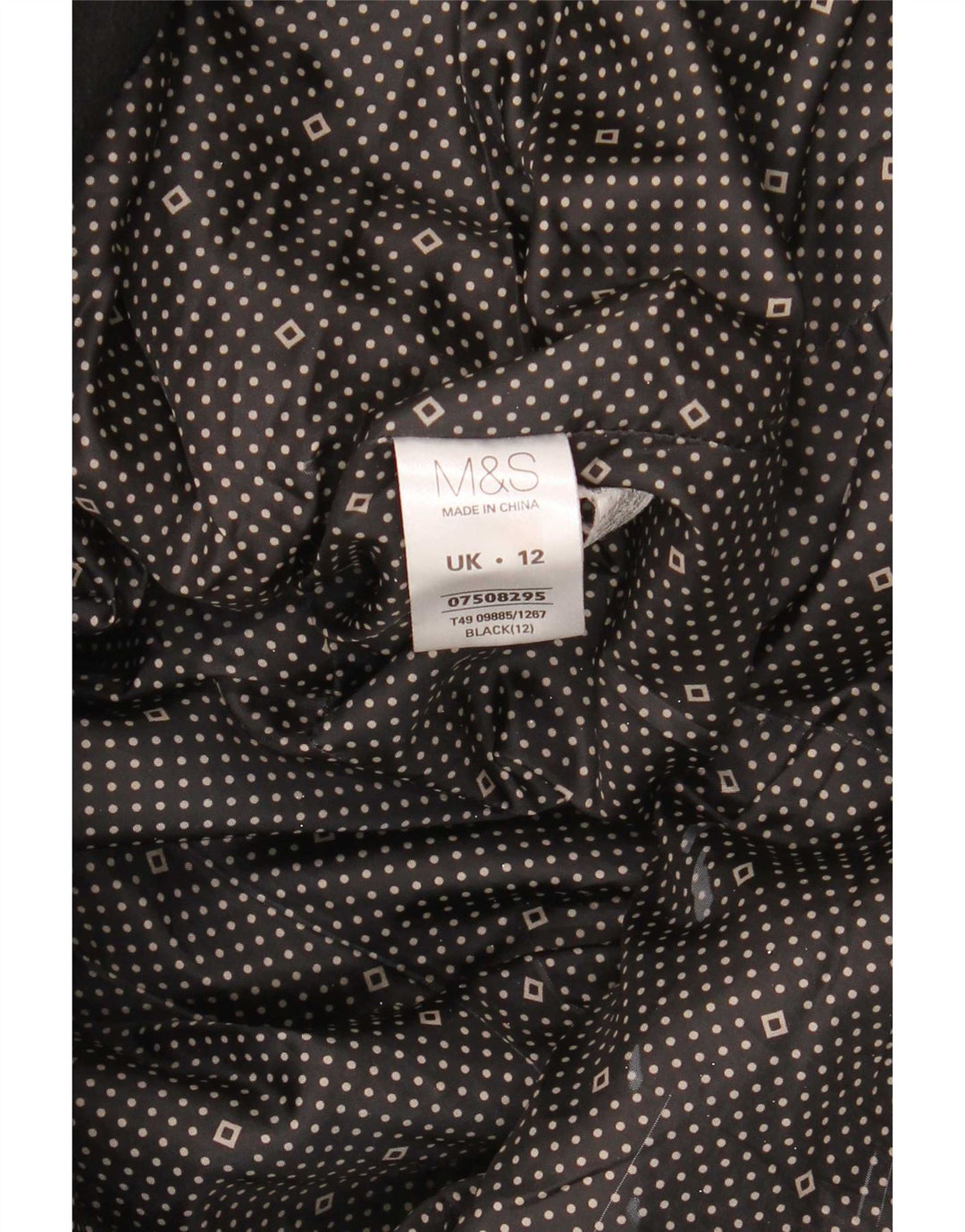 Casaco feminino Marks & Spencer com peito duplo Reino Unido 12 poliéster preto médio
