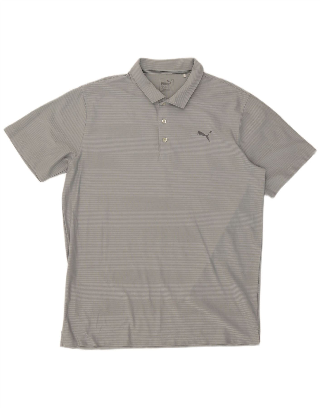 Camisa polo masculina Puma XL cinza risca de giz poliéster