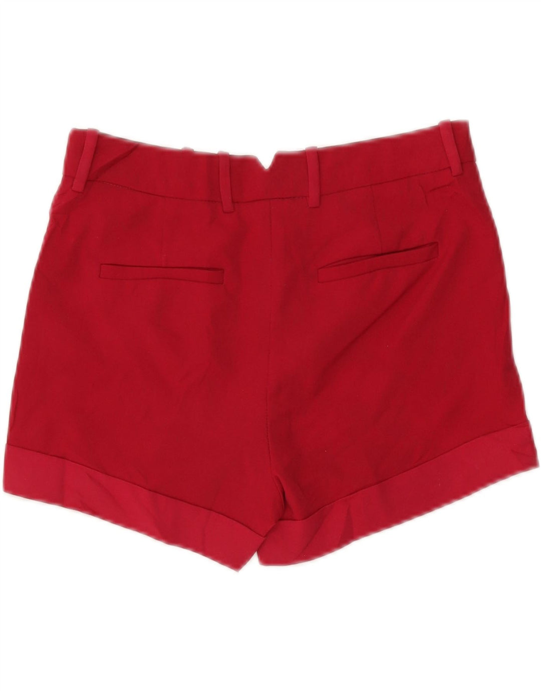 Zara Womens Chino Shorts Pequeno W26 Poliéster Vermelho