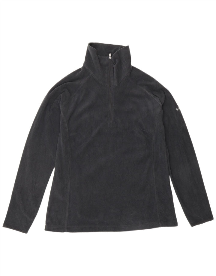 Suéter de lã masculino COLUMBIA com zíper e gola grande azul marinho poliéster