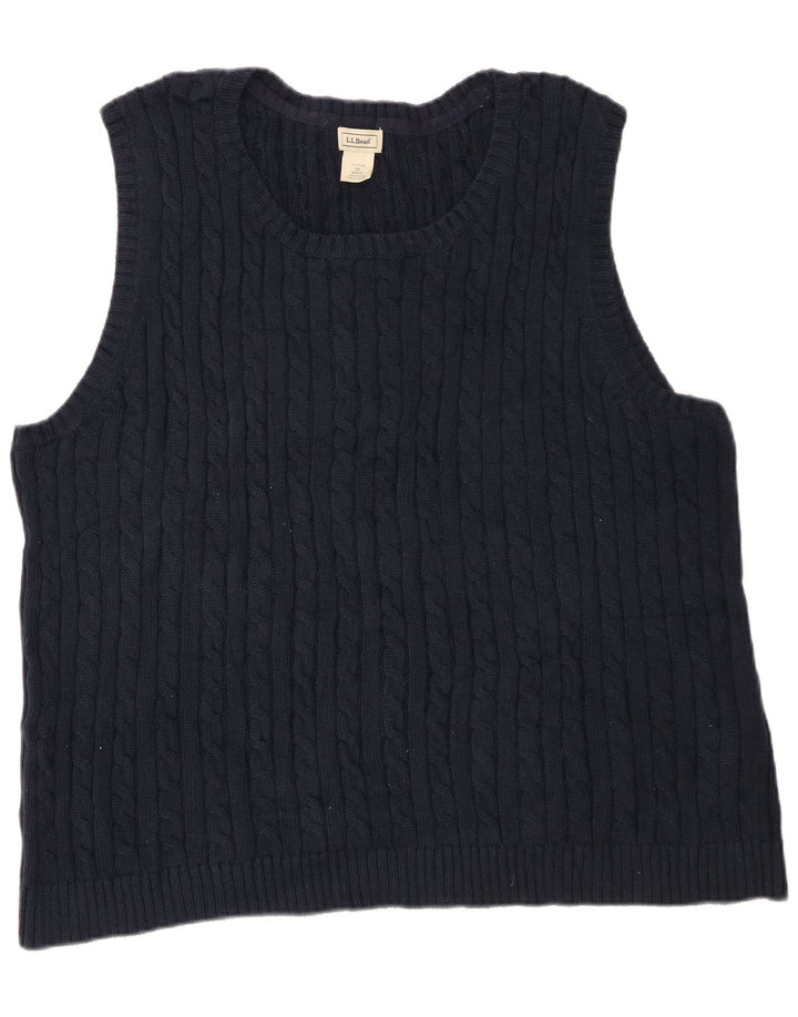 Regata masculina L.L.Bean colete 3XL algodão azul marinho