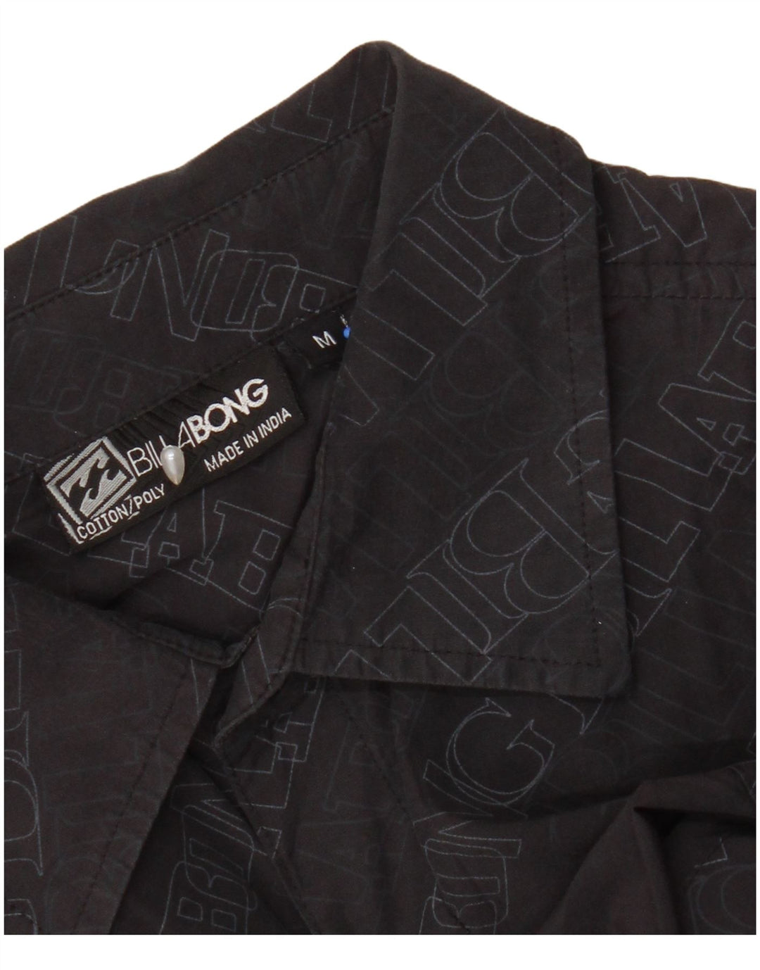 Camisa masculina Billabong de manga curta gráfica de algodão preto médio