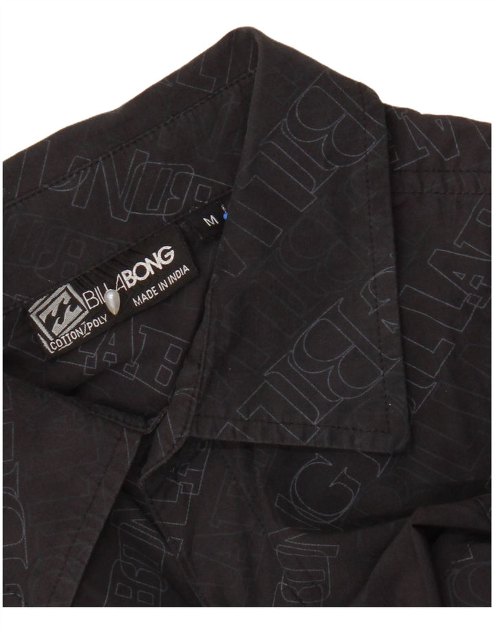 Camisa masculina Billabong de manga curta gráfica de algodão preto médio