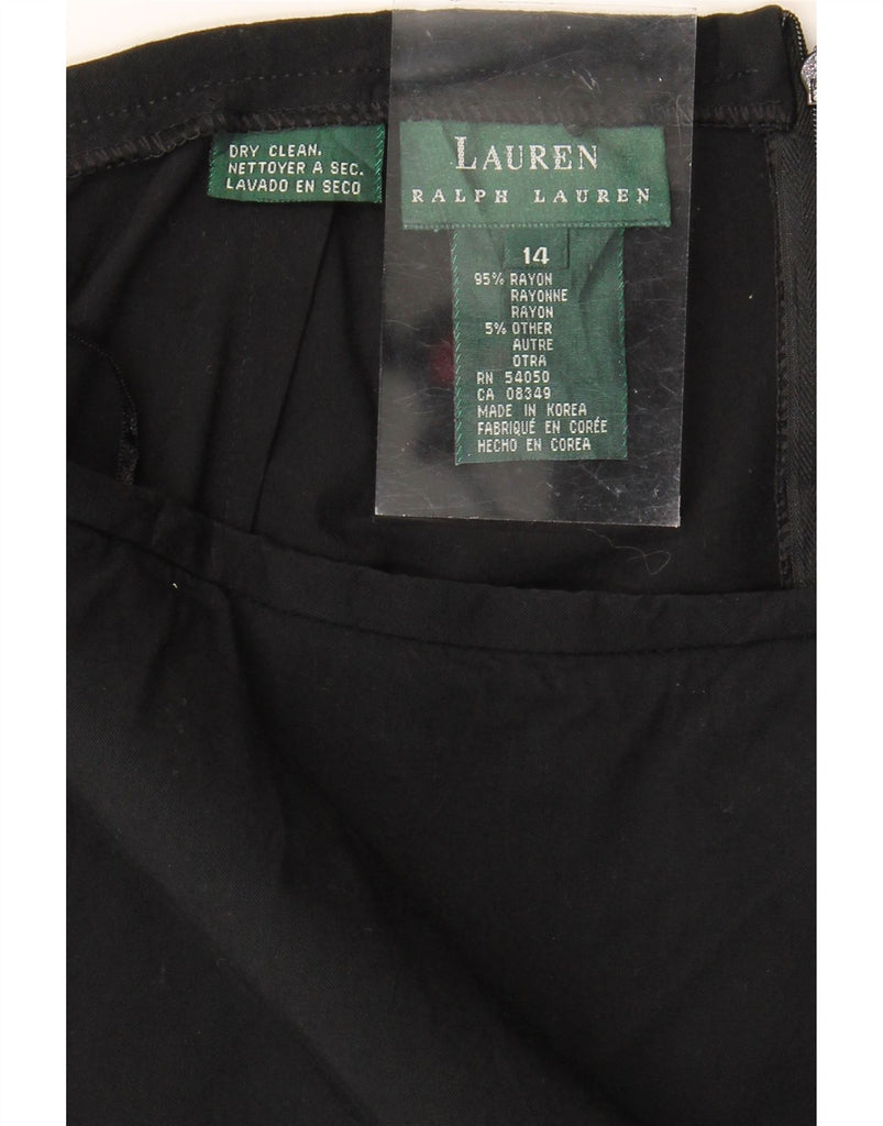 RALPH LAUREN Womens High Waist Mini Skirt US 14 XL W32 Black Rayon Vintage Ralph Lauren and Second-Hand Ralph Lauren from Messina Hembry 