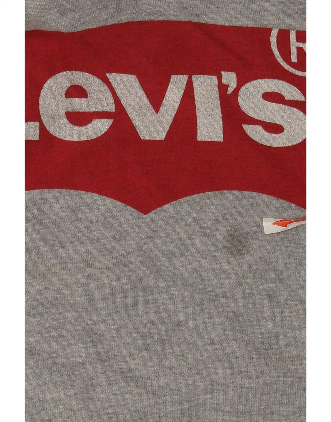 Suéter com capuz gráfico masculino Levi's algodão manchado cinza médio