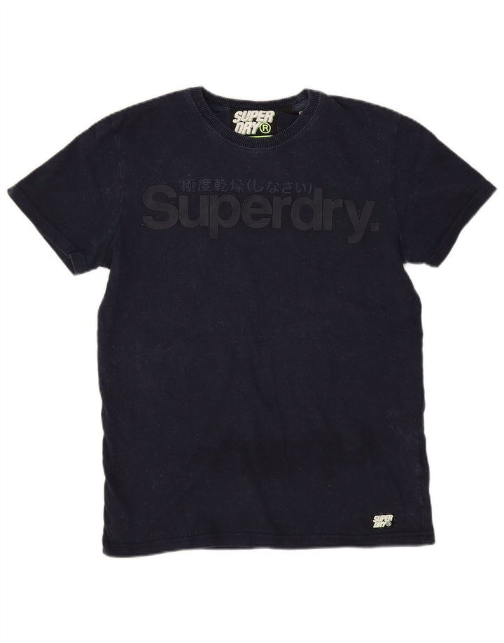 Camiseta gráfica masculina Superdry Top médio algodão azul marinho