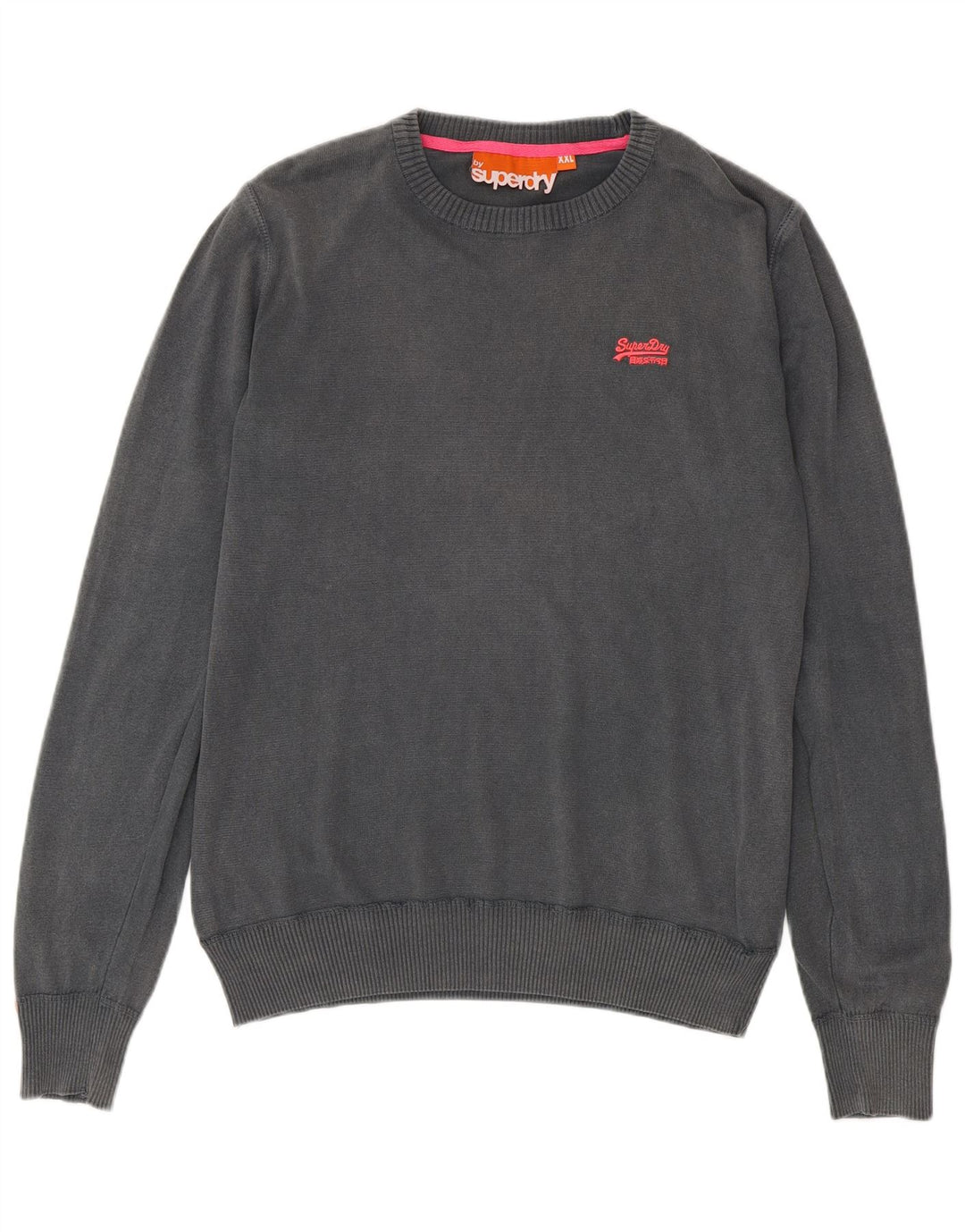 Suéter masculino SUPERDRY com gola redonda 2XL algodão cinza