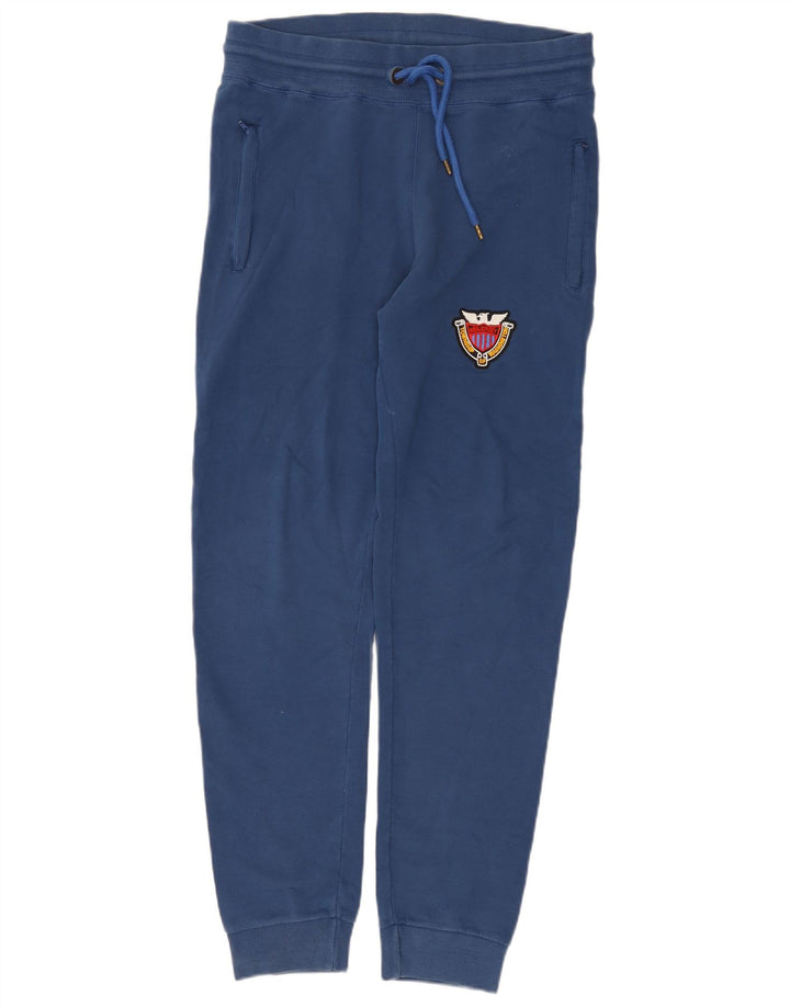 Calça de treino masculina Franklin Marshall joggers pequeno algodão azul