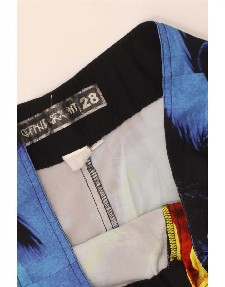 Shorts de natação masculino vintage pequeno colorido colorblock havaiano