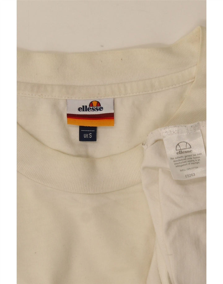 Camiseta masculina Ellesse com estampa gráfica pequena de algodão off white