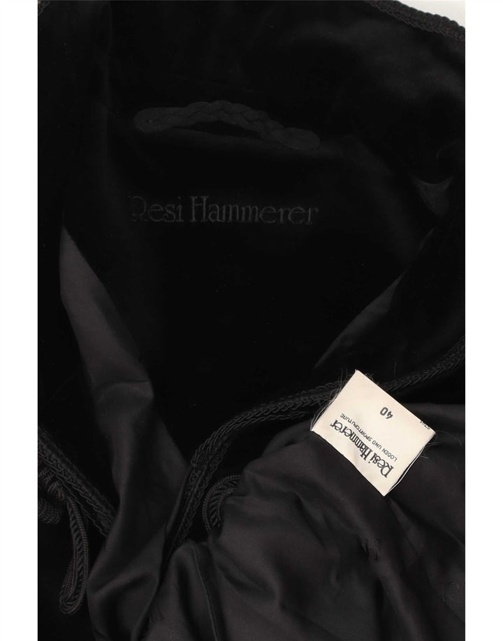 Jaqueta blazer feminina de veludo aberto Resi Hammerer EU 40 algodão preto médio