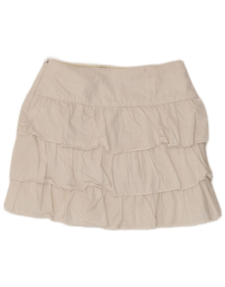Saia feminina em camadas Zara XS W24 branca