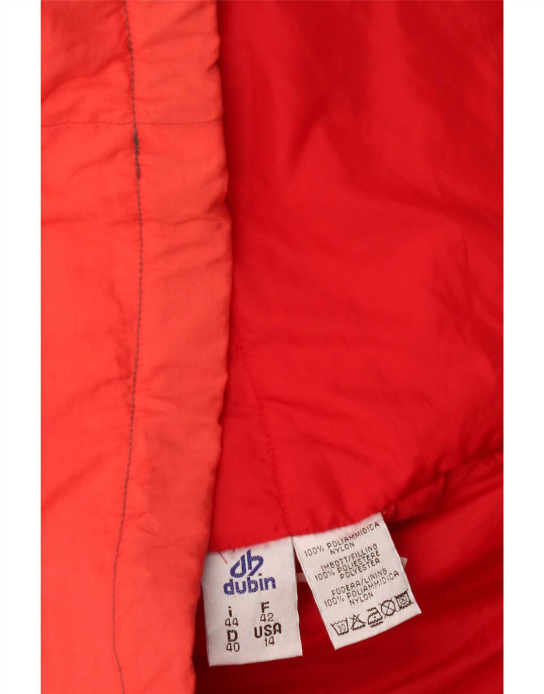 Jaqueta de esqui superdimensionada com capuz feminino Dubin IT 44 Medium Red Colourblock