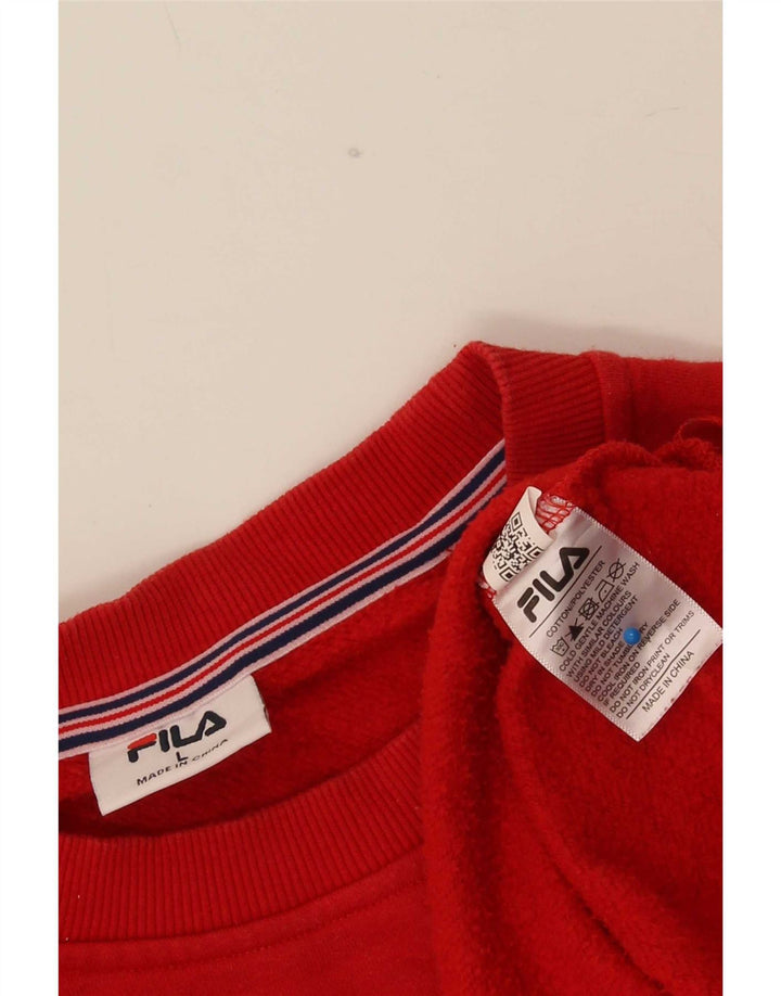 Fila Moletom Masculino Jumper Grande Algodão Vermelho