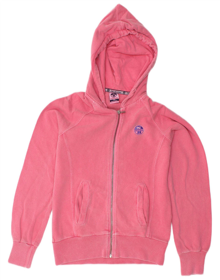 Suéter feminino com capuz e zíper NORTH SAILS Reino Unido 6 XS algodão rosa