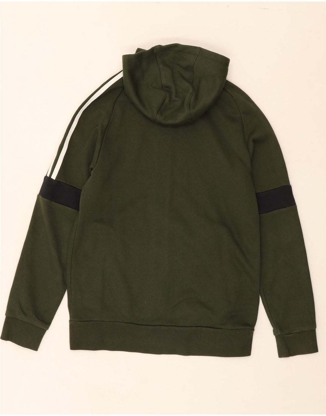 ADIDAS Boys Zip Hoodie Sweater 13-14 Years Green Colourblock Cotton Vintage Adidas and Second-Hand Adidas from Messina Hembry 