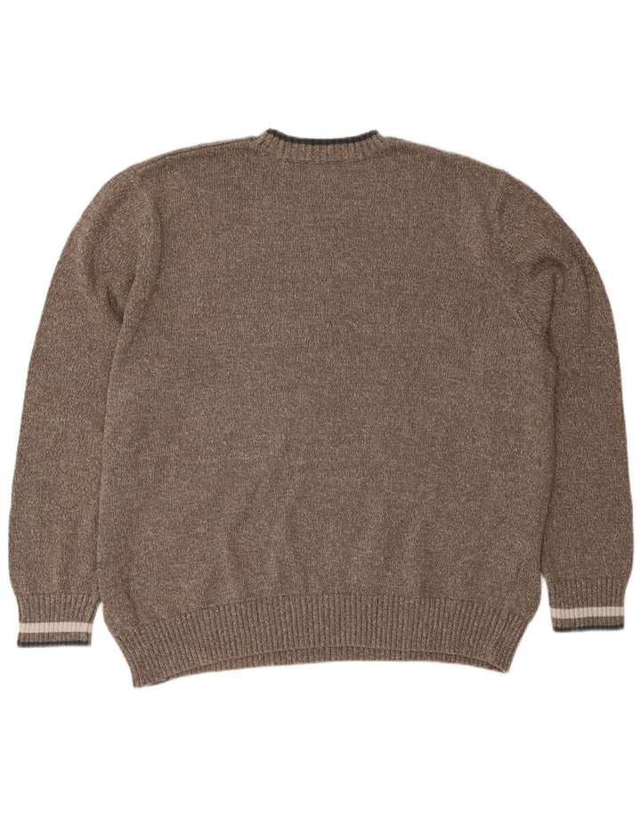 Eddie Bauer Suéter masculino com gola redonda 2XL algodão marrom