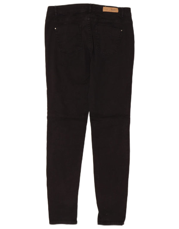 Zara Jeans Skinny Feminino UE 38 Pequeno W28 L29 Algodão Preto