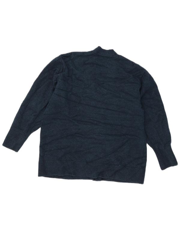 Suéter cardigã feminino Zara Reino Unido 16 grande azul marinho acrílico