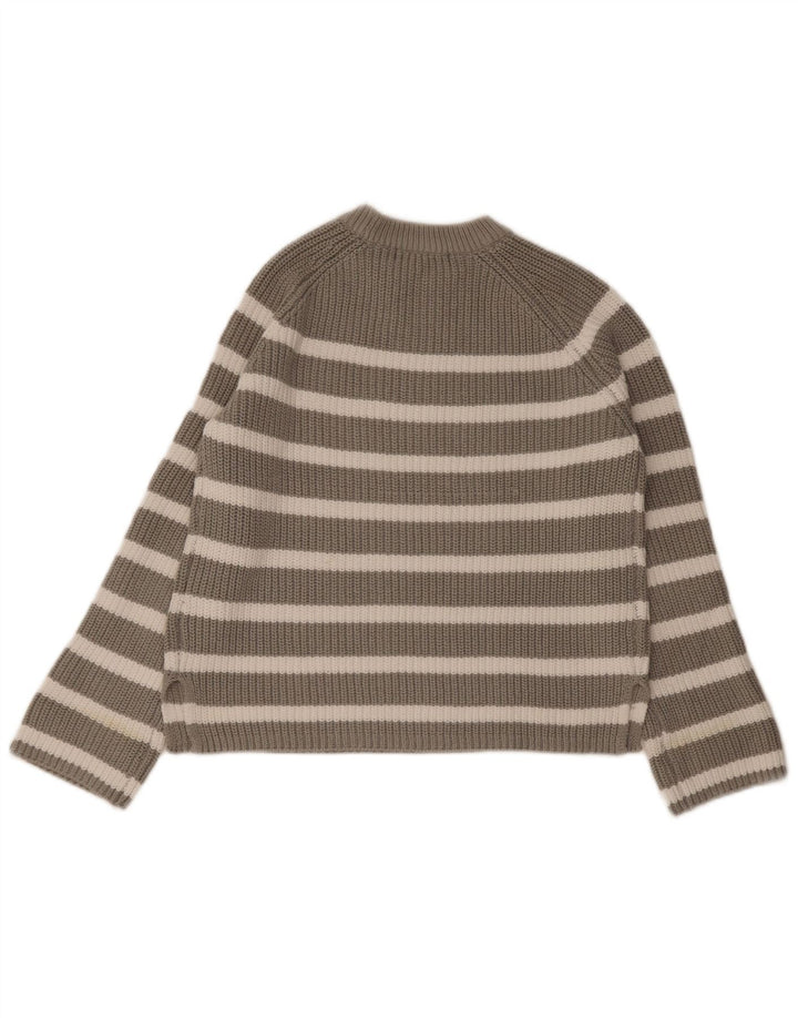 Suéter feminino Marks & Spencer com gola redonda e listrado cinza pequeno Reino Unido 10