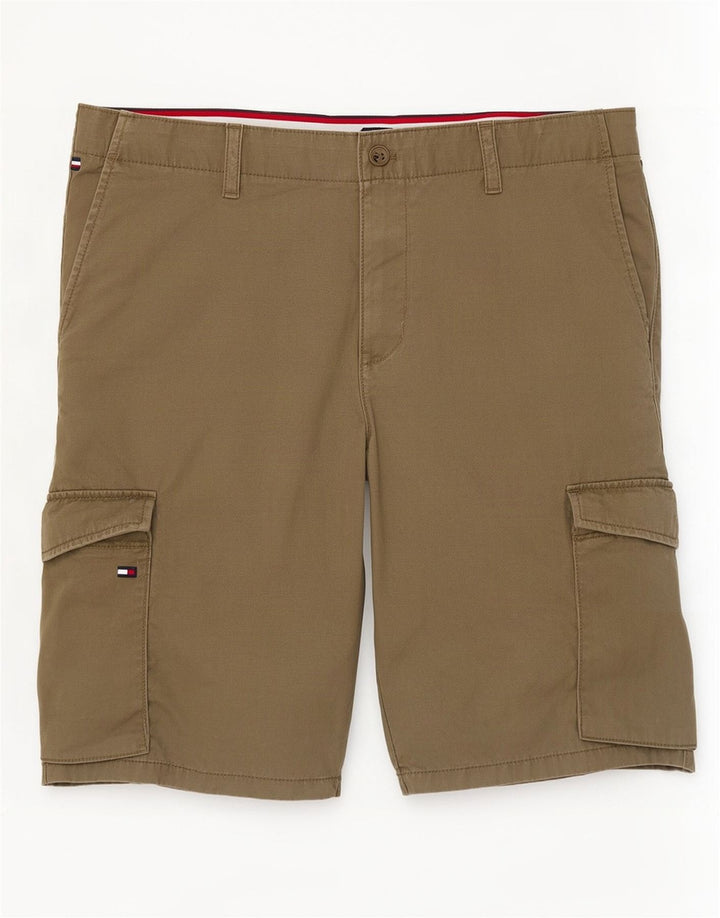 Shorts cargo masculino Tommy Hilfiger W36 grande algodão cáqui