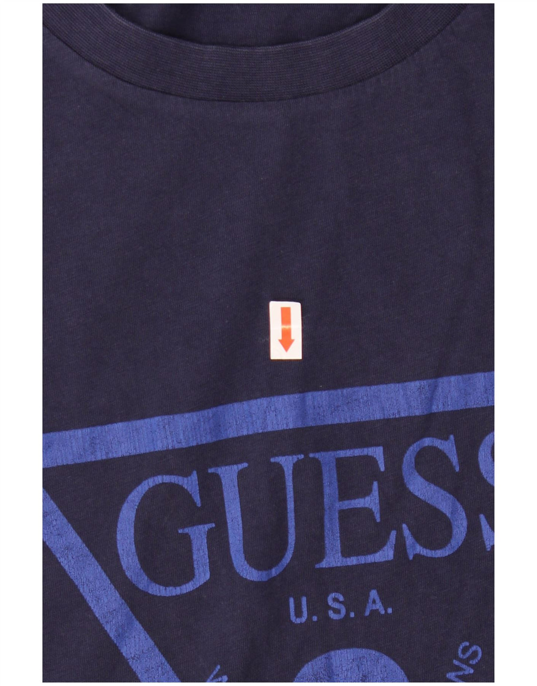 Camiseta masculina gráfica GUESS grande algodão azul marinho