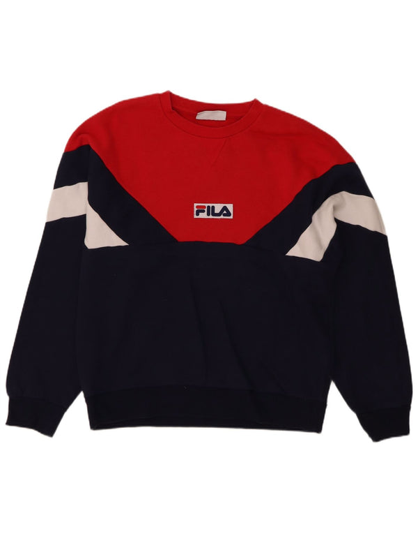 Moletom masculino Fila Graphic Jumper XL azul marinho algodão colorblock