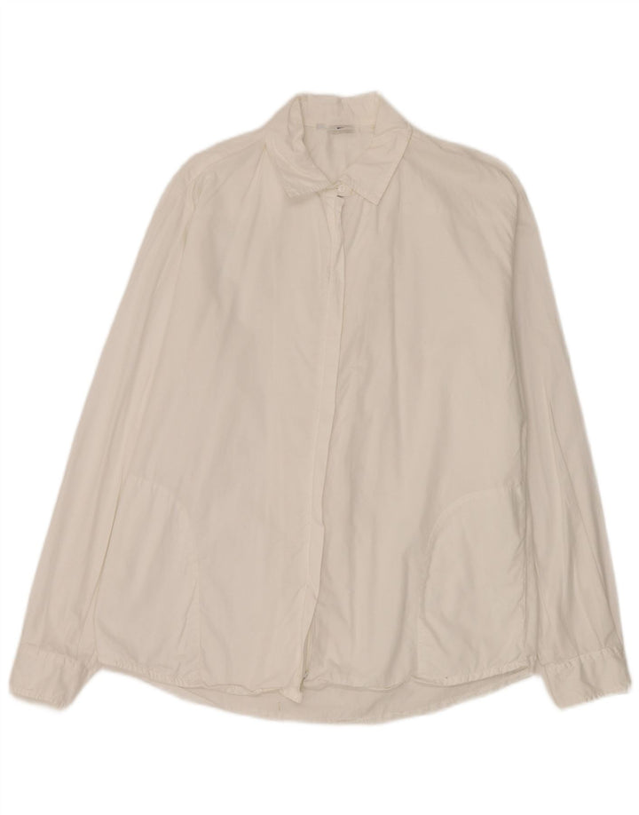 Camisa feminina Outrage UK 18 XL algodão branco