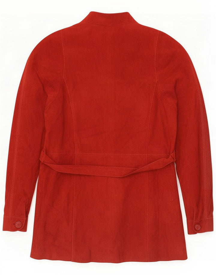 Jaqueta de couro feminina vintage IT 46 grande vermelho