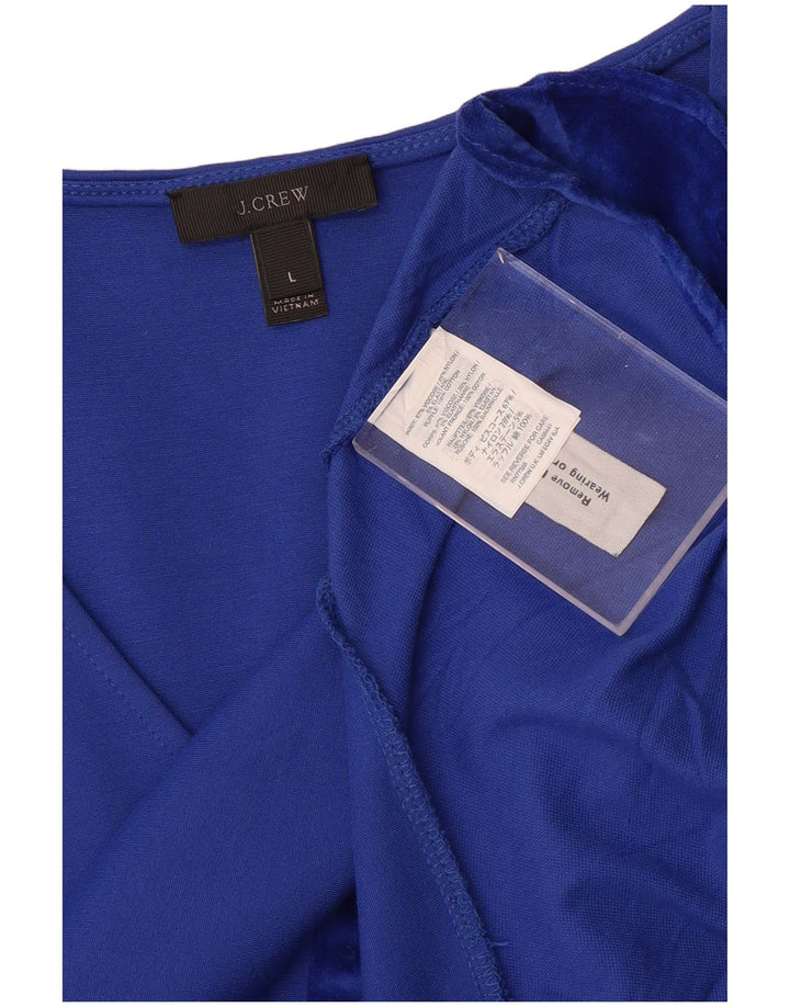 Blusa feminina sem mangas J. CREW UK 14 grande viscose azul