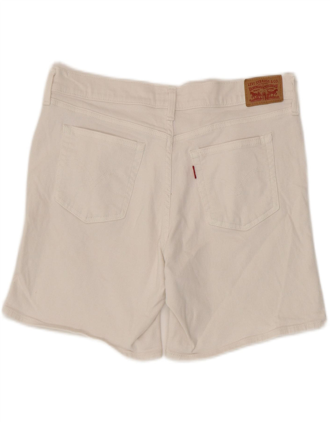 Shorts jeans femininos desgastados LEVI'S W31 grande algodão branco