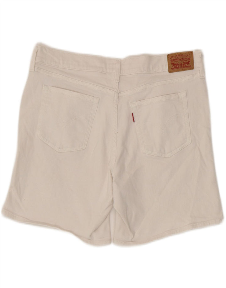 Shorts jeans femininos desgastados LEVI'S W31 grande algodão branco