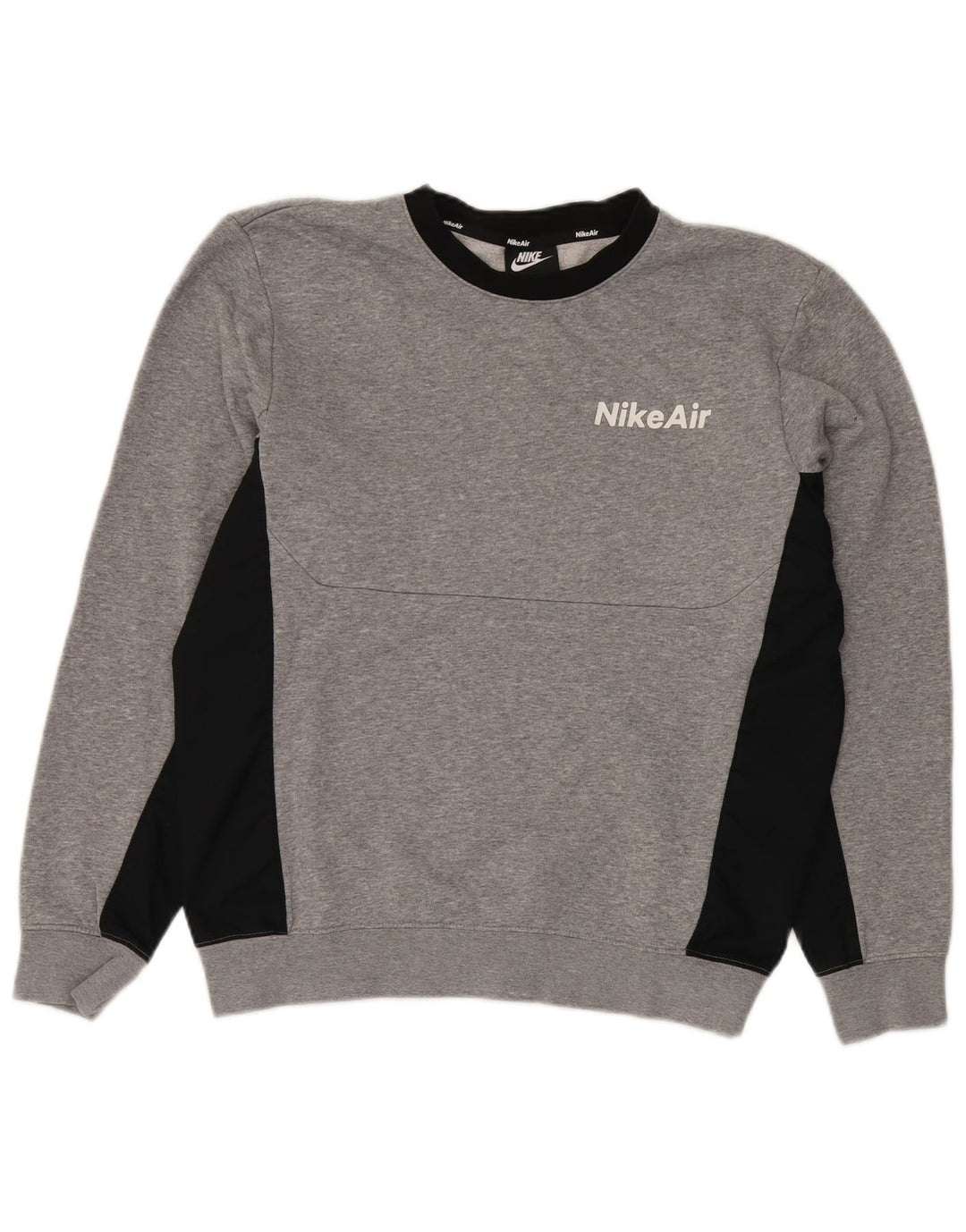 Moletom masculino Nike Jumper pequeno cinza colorblock poliéster