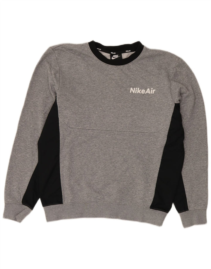 Moletom masculino Nike Jumper pequeno cinza colorblock poliéster