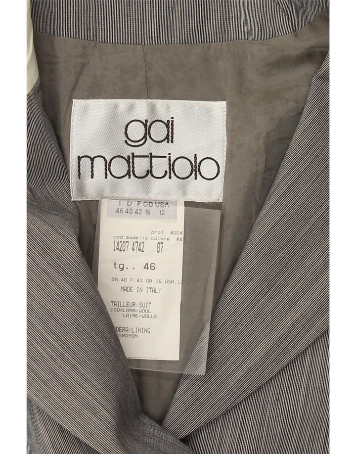 Jaqueta blazer feminina Gai Mattiolo com 4 botões Reino Unido 16 grande bloco cinza