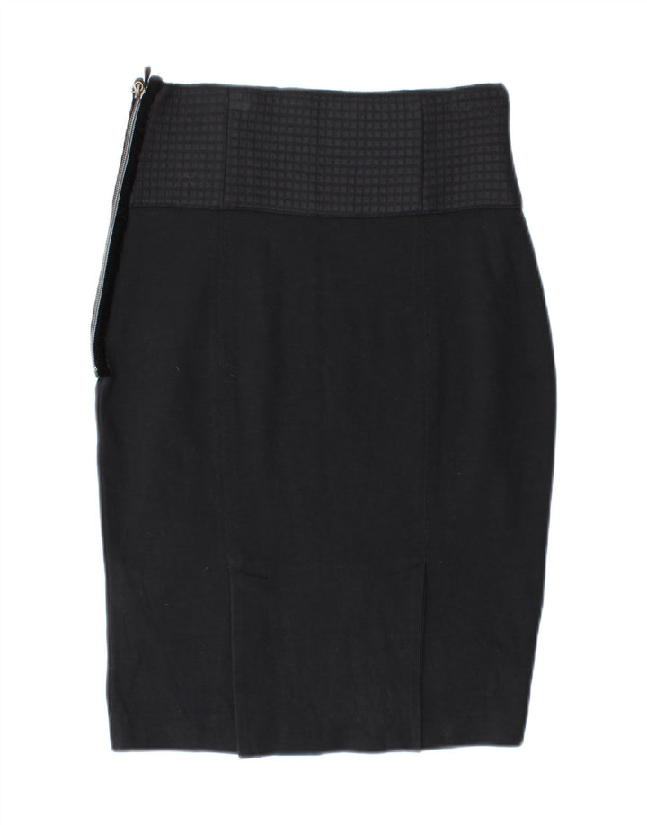 Saia lápis feminina Pinko Reino Unido 12 médio W28 viscose preta