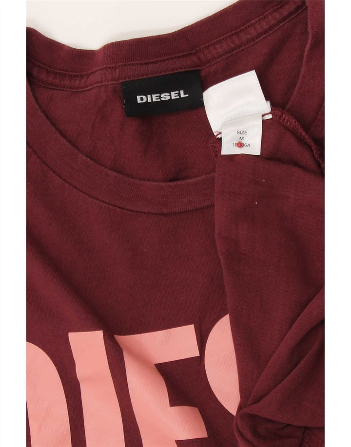 Camiseta masculina Diesel Graphic Top Médio Algodão Borgonha