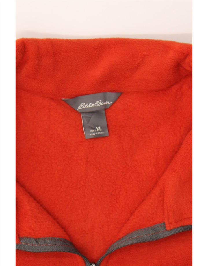 EDDIE BAUER Mens Zip Neck Fleece Jumper XL Orange Polyester Vintage Eddie Bauer and Second-Hand Eddie Bauer from Messina Hembry 