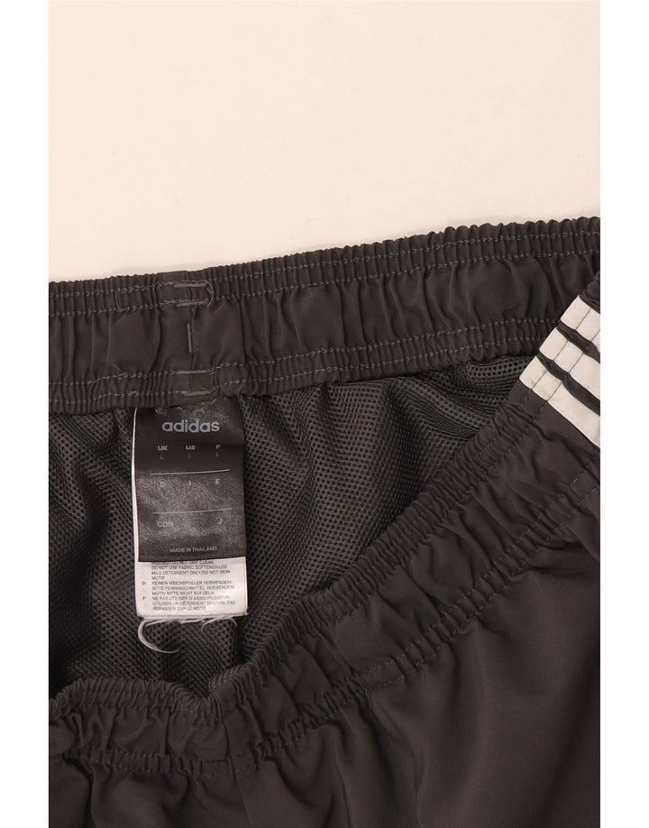 Shorts esportivos masculinos Adidas grande poliéster cinza